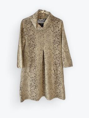 Tyler Boe Kim Cowl Neck Animal Print Dress Tan Brown